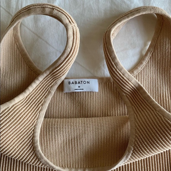 Babaton Sculpt Knit Croptop in Gold Camel - Picture 4 of 4